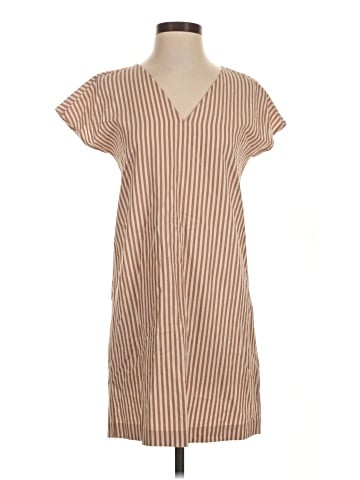 Madewell Button-Back Easy Dress in Stripe (view 1)