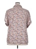 Timeson 100% Polyester Floral Tan Short Sleeve Blouse Size XXL - photo 2