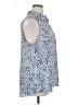 CAbi 100% Polyester Animal Print Blue Sleeveless Blouse Size XL - photo 4