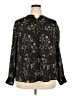 Faded Glory 100% Polyester Floral Black Long Sleeve Blouse Size XXL - photo 1