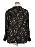 Faded Glory 100% Polyester Floral Black Long Sleeve Blouse Size XXL - photo 2