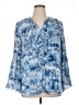 Curations 100% Polyester Blue Long Sleeve Blouse Size XL - photo 1