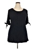 Ellos 100% Rayon Black 3/4 Sleeve Blouse Size 18 - photo 1