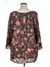 Fred David 100% Rayon Floral Green 3/4 Sleeve Blouse Size 1X - photo 2