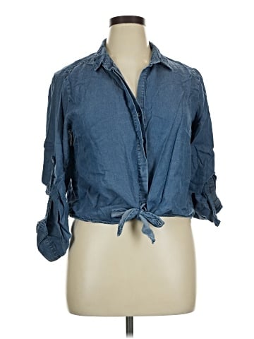 Velvet Heart 3/4 Sleeve Button-Down Shirt (view 1)