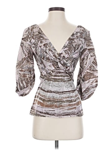 BCBGMAXAZRIA 3/4 Sleeve Silk Top (view 1)