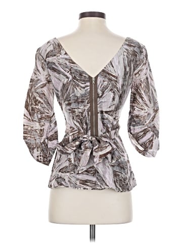 BCBGMAXAZRIA 3/4 Sleeve Silk Top (view 2)