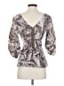 BCBGMAXAZRIA 100% Silk Silver 3/4 Sleeve Silk Top Size XS - photo 2