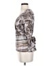 BCBGMAXAZRIA 100% Silk Silver 3/4 Sleeve Silk Top Size XS - photo 5