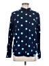 St. John's Bay 100% Cotton Polka Dots Blue Long Sleeve Button-Down Shirt Size M - photo 1