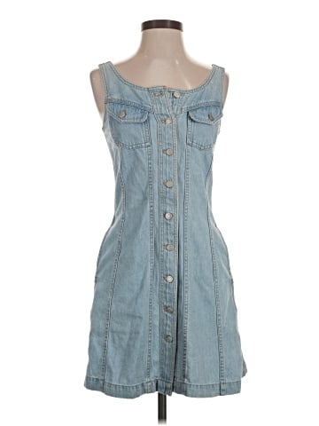 Madewell Denim Sleeveless Seamed Mini Dress in Palomilla Wash (view 1)