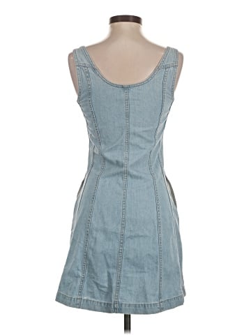 Madewell Denim Sleeveless Seamed Mini Dress in Palomilla Wash (view 2)