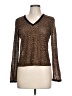 6 Degrees Animal Print Brown Long Sleeve Blouse Size L - photo 1
