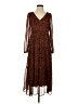 Ann Taylor LOFT 100% Polyester Animal Print Brown Casual Dress Size 4 - photo 1
