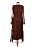 Ann Taylor LOFT 100% Polyester Animal Print Brown Casual Dress Size 4 - photo 2