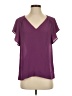 Halogen 100% Polyester Purple Short Sleeve Blouse Size S - photo 1