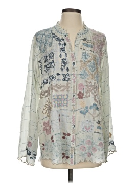 Johnny Was Long Sleeve Silk Top