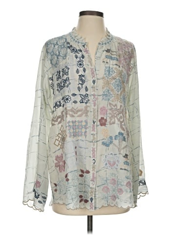 Johnny Was Long Sleeve Silk Top (view 1)