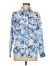 L.L.Bean Print Blue Long Sleeve Blouse Size M - photo 1