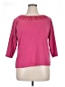 Rafaella 100% Cotton Pink 3/4 Sleeve Top Size 1X - photo 1