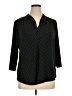 Charter Club Polka Dots Black 3/4 Sleeve Blouse Size 1X - photo 1