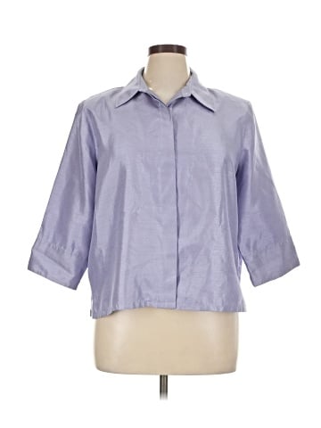 Draper's & Damon's 3/4 Sleeve Button-Down Shirt (view 1)