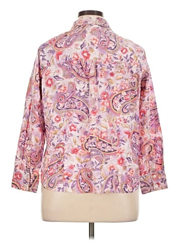 Talbots 3/4 Sleeve Button-Down Shirt (view 2)