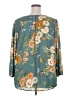 Monday Fun 100% Polyester Floral Teal 3/4 Sleeve Blouse Size 2X - photo 2