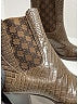 Fendi 100% Leather Brown Embossed ankle boots Size EU 37 - photo 3