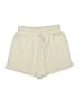 Happily Grey Solid Ivory Athletic Shorts Size L - photo 1