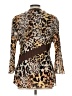 Lindi 100% Polyester Animal Print Brown 3/4 Sleeve Blouse Size L - photo 2