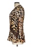 Lindi 100% Polyester Animal Print Brown 3/4 Sleeve Blouse Size L - photo 5
