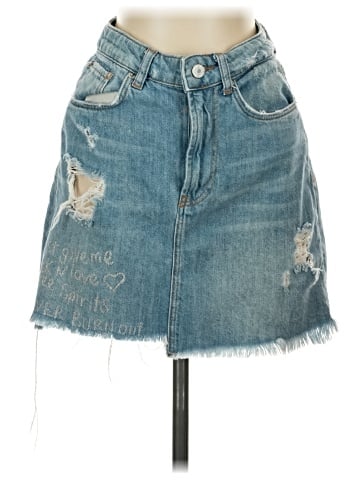 Trafaluc by Zara Denim Skirt (view 1)