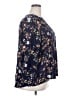 Monday Fun 100% Rayon Floral Blue 3/4 Sleeve Blouse Size 2X - photo 4