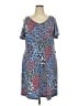 MSK Print Blue Casual Dress Size 2X - photo 1