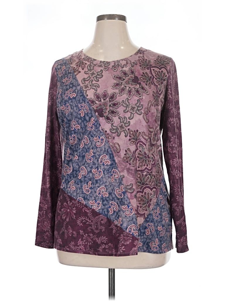 Pre-owned One World Long Sleeve T-shirt In Purple