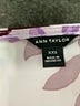 Ann Taylor 100% Polyester Floral Purple Short Sleeve Blouse Size XXS - photo 7