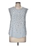 Rebecca Taylor Silver Sleeveless Blouse Size 8 - photo 1