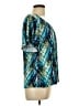 AB Studio Teal Short Sleeve Blouse Size L - photo 4