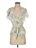 Ted Baker London 100% Polyester Yellow Short Sleeve Blouse Size 4 (1) - photo 1