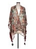 Soft Surroundings 100% Polyester Teal Gray Kimono Size L - photo 1