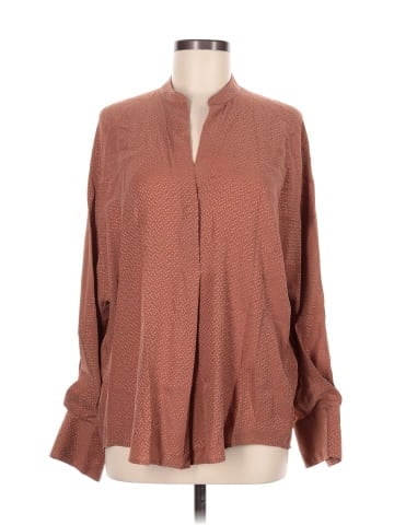 Vince. Long Sleeve Silk Top (view 1)