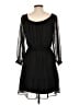 ECI 100% Polyester Solid Black Casual Dress Size L - photo 2