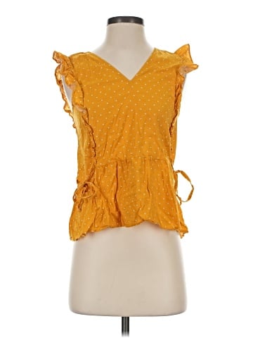 Madewell Side-Tie Ruffle Peplum Top in Polka Dot (view 1)
