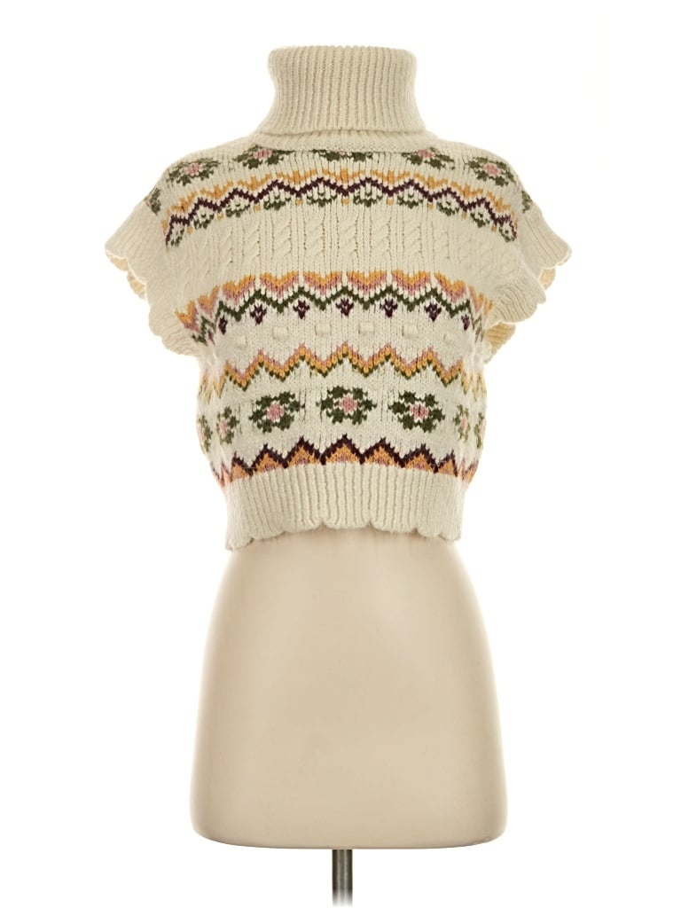 Pre-owned Zara Sweater Vest In Ivory