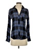 Rails 100% Rayon Plaid Blue Long Sleeve Button-Down Shirt Size XS - photo 1