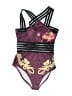 Unbranded 100% Polyester Graphic Purple One Piece Swimsuit Size S (estimated) - photo 1
