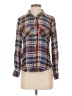 Harper Heritage 100% Rayon Plaid Blue Long Sleeve Button-Down Shirt Size XS - photo 1