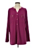 Susan Graver 100% Polyester Burgundy Long Sleeve Blouse Size XL - photo 1