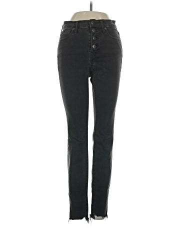 Madewell 9" Mid-Rise Skinny Jeans in Berkeley Black: Button-Through Edition (view 1)